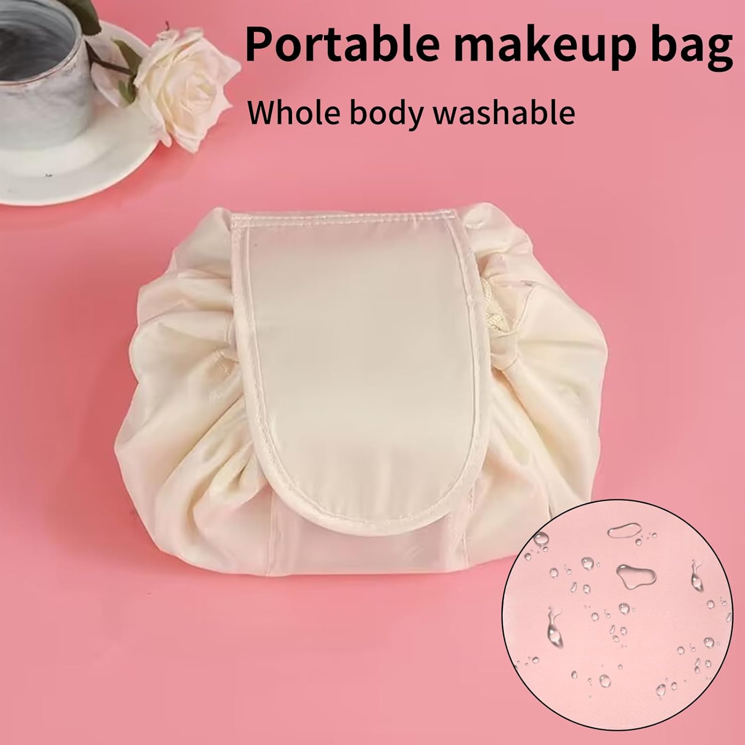 شنطة المكياج المحمولة بينك - الصورة 5