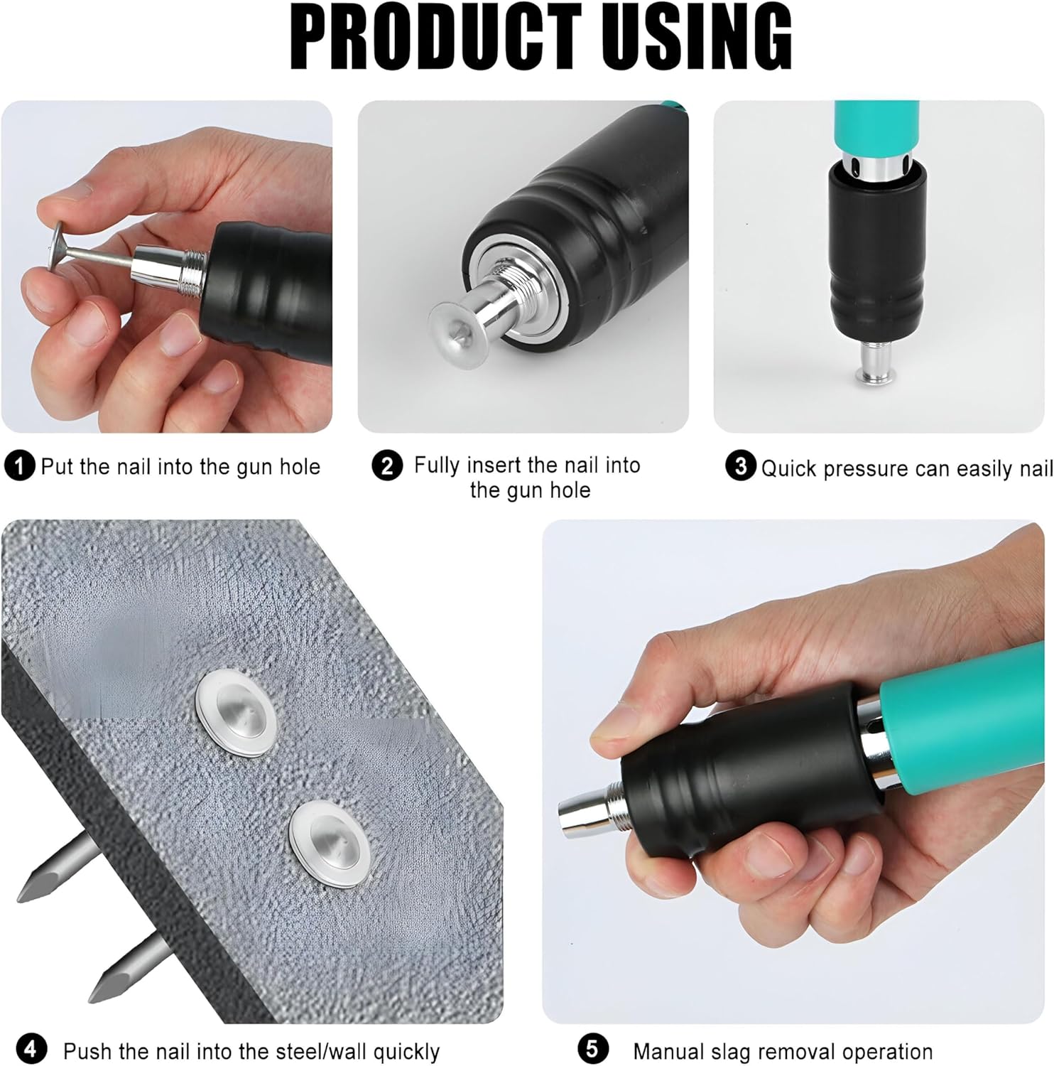 مسدس المسامير الحديث + 20 مسمار - الصورة 5