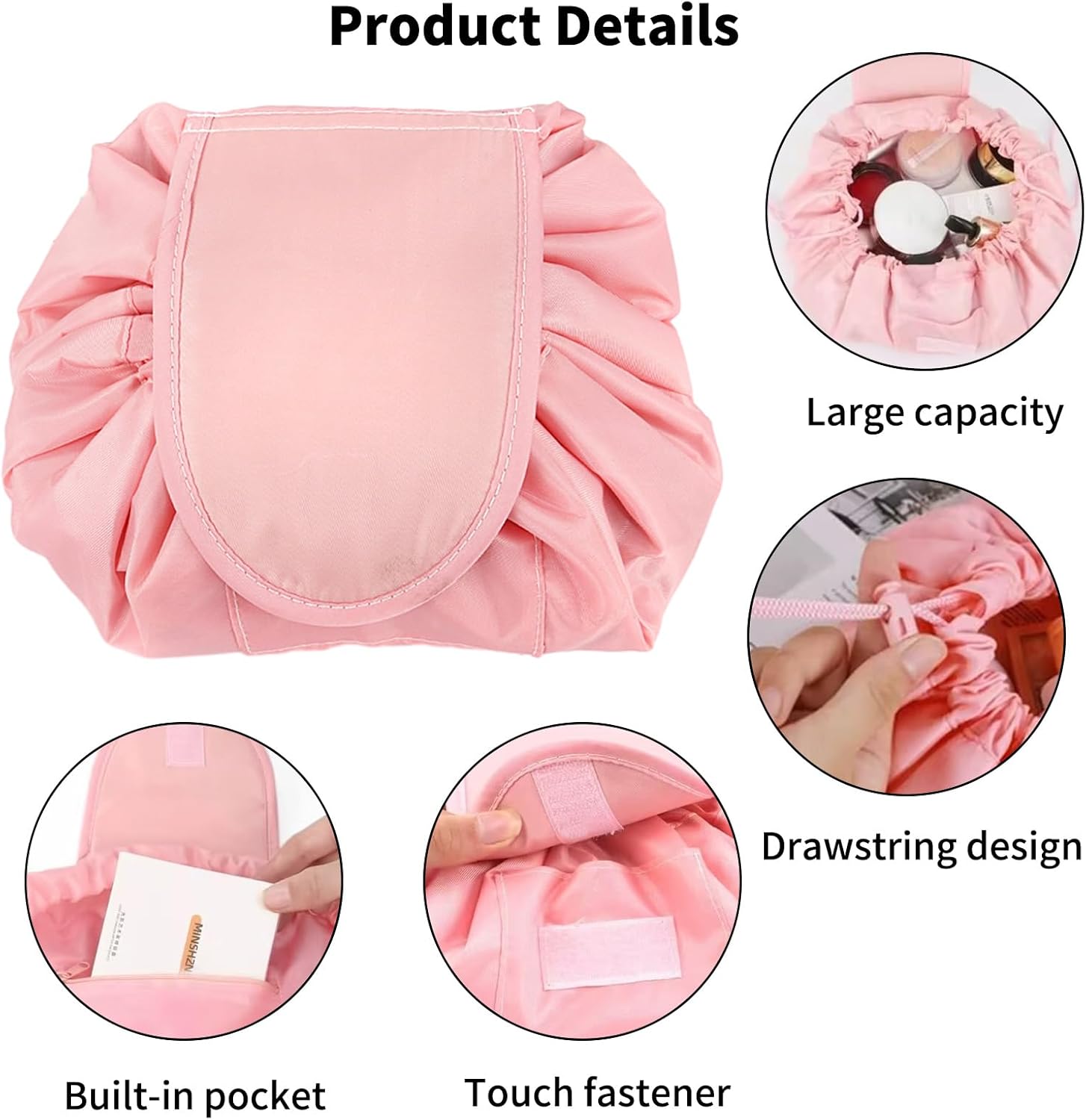 شنطة المكياج المحمولة بينك - الصورة 4