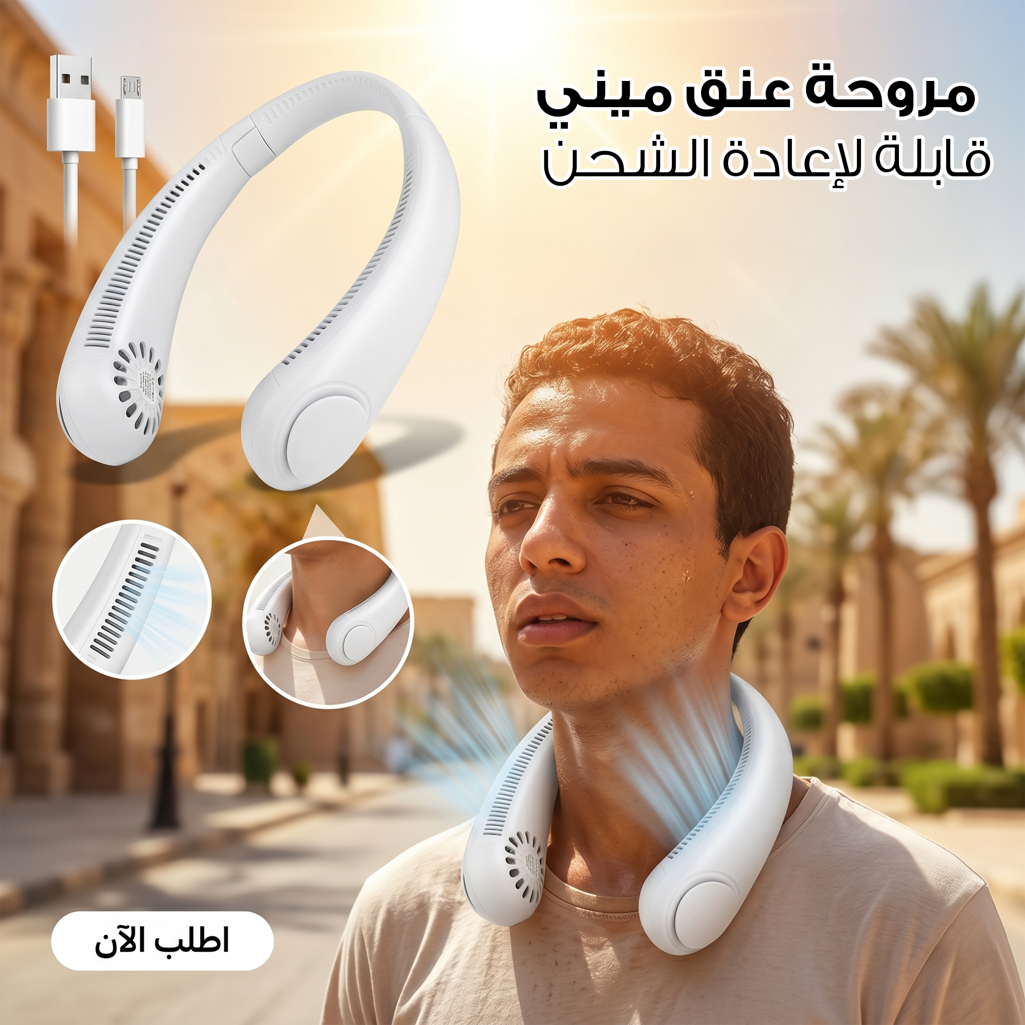 مروحة عنق ميني - قابلة لإعادة الشحن