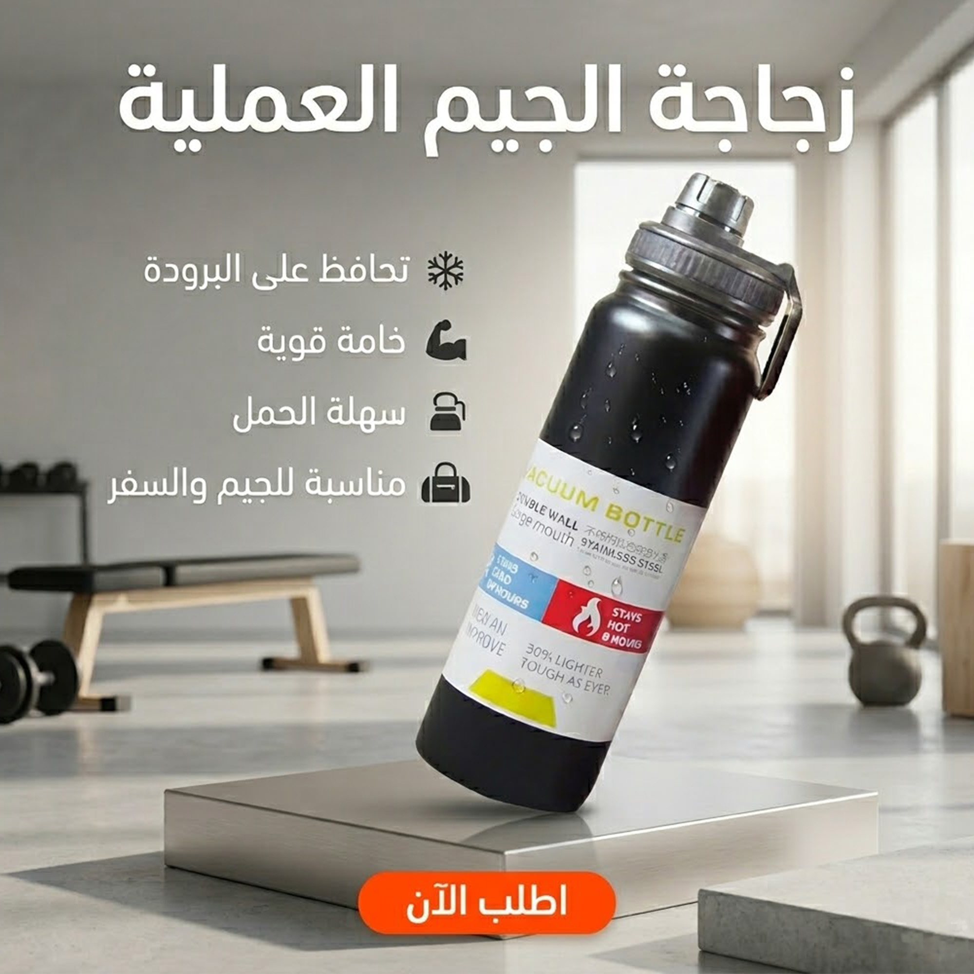 800ml Stainless Steel Thermal Gym Bottle
