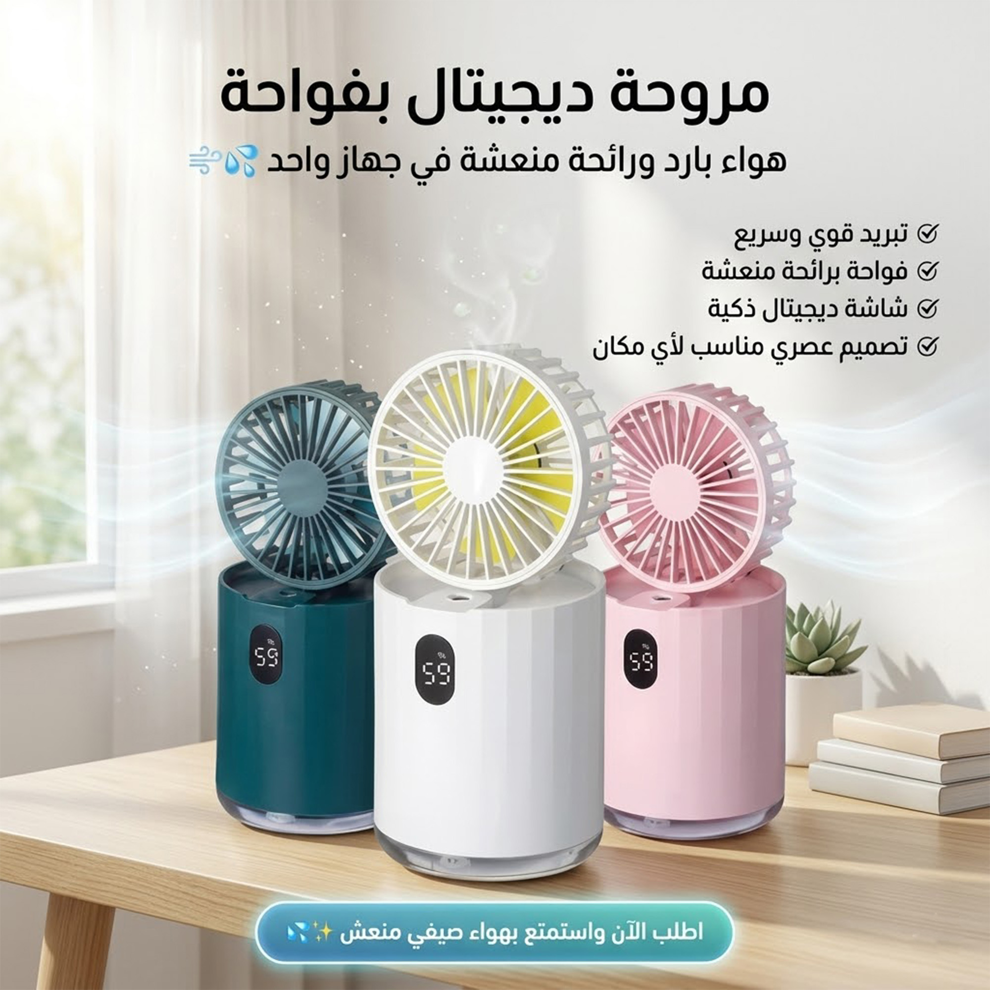 مروحة ديجيتال بفواحة - #008000